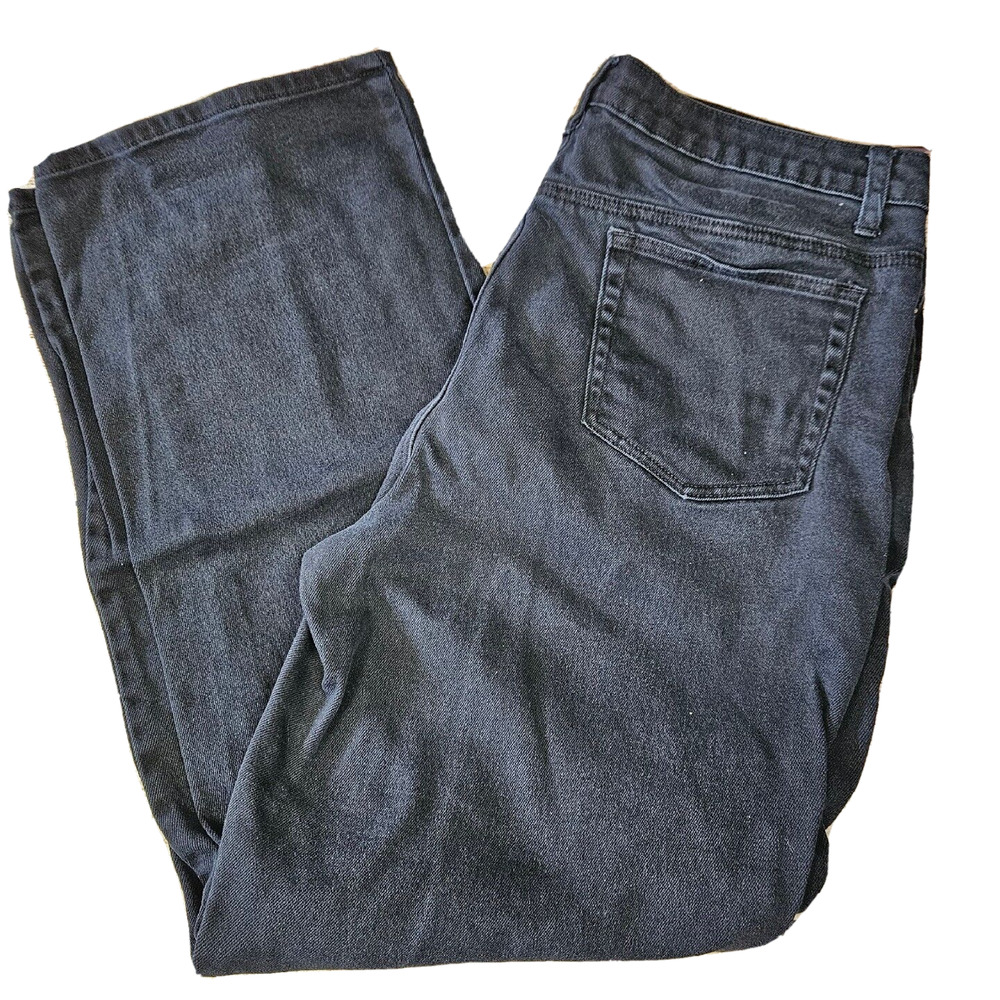 Vintage L.A BLUES Black Denim Regular Mom Jeans Womens 35x28 Made In Hong Kong